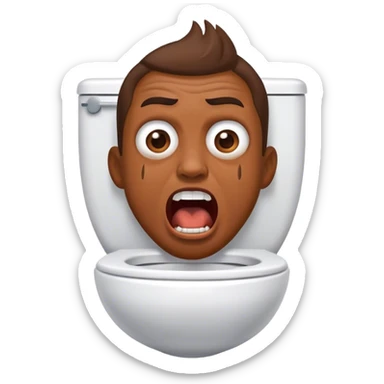 A guy in the toilet, screaming sticker