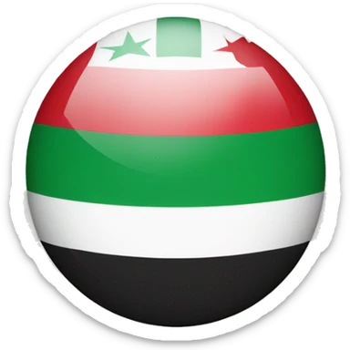 Syria flag with green instead of red + three red stars in the middle of it sticker