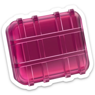 make a ammo box/case but with ruby transparent texture textures from 45 degree view sticker