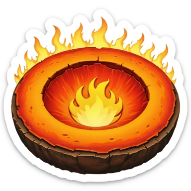 flaming crater sticker