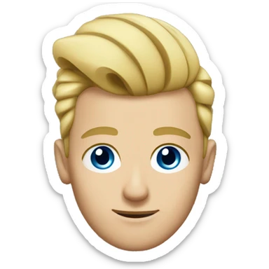 a blonde man, blue eyes and big topknot sticker