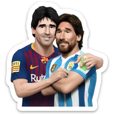diego Maradona con leo messi sticker