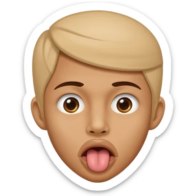 a face demonstrating the 'mewing' technique, with tongue pressed to the roof of the mouth, neutral expression, clear jawline sticker