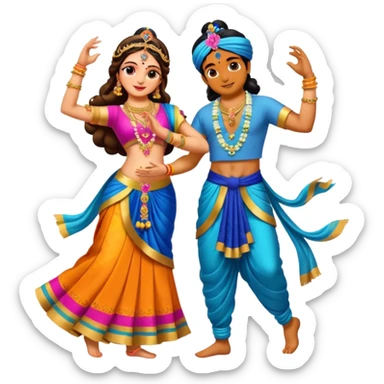 Radha krishna raas sticker