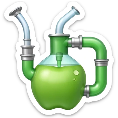 classic water pipe bong apple style emoji sticker