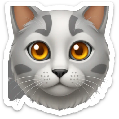 cat grey and orange eyes  sticker