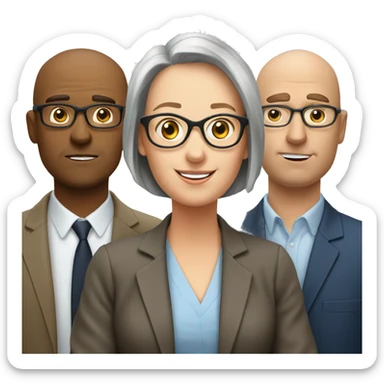 3 experts in hypnotherapy, one in center sticker