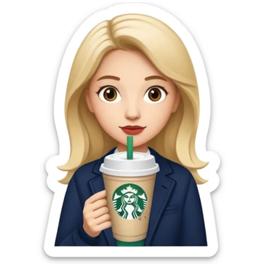 A PREEPY girl with Starbucks  sticker
