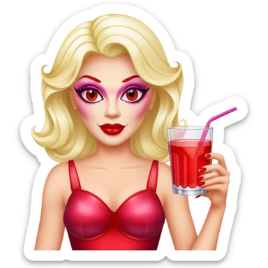 Drag queen with koolaid sticker