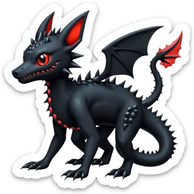 Evil Gothic Salandit-Umbreon-Fakémon-hybrid-creature (full body)  sticker