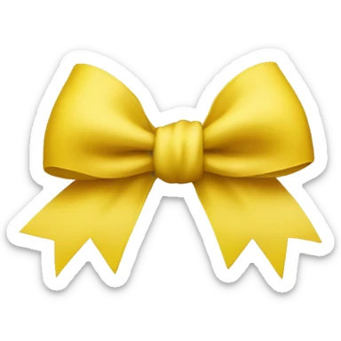 yellow bow with the word us in black sticker