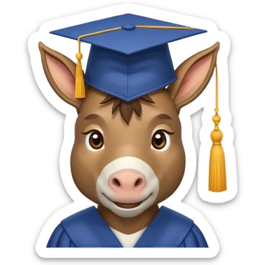 Smart ass donkey with graduation cap sticker