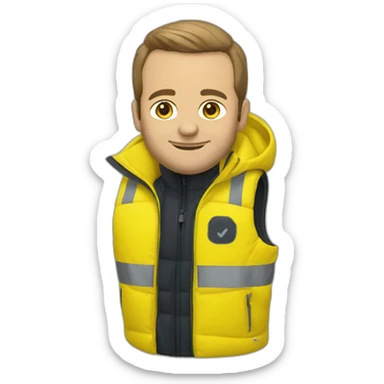Macron gilet jaune sticker