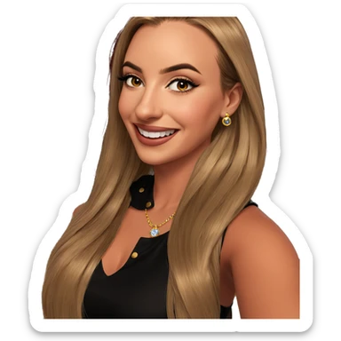 smiling girl with jewelry sticker