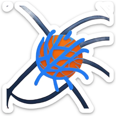 Orange and blue basketball sticker