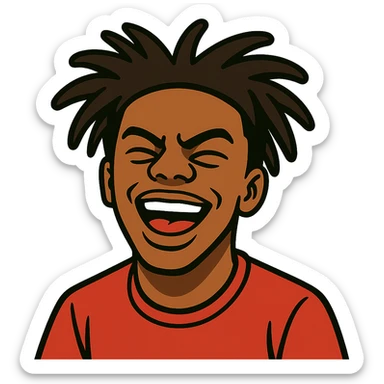 flat toon style IShowSpeed with bold lines and vibrant colors sticker