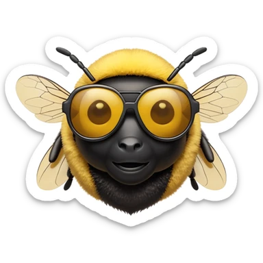 Biene with cool sunglasses sticker
