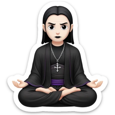chill meditating goth villain  sticker