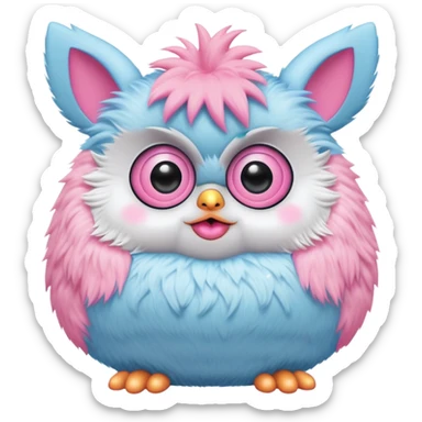 1st generation light blue and pink furby 1990’s sticker