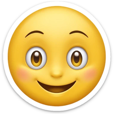 “Create a high-quality, bright yellow emoji with expressive, playful eyes and a big, cheerful smile. It should look cute, funny, and instantly relatable, like the classic 😂 emoji, with smooth shading, a clean design, and a friendly, cartoon style.” sticker