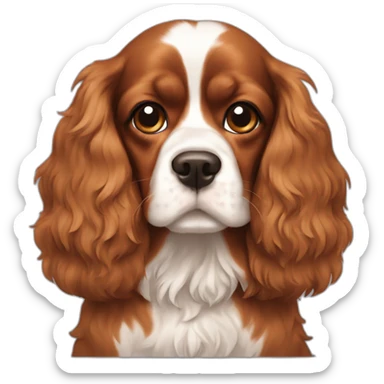 Cavalier spaniel with bear sticker