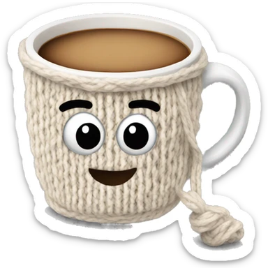 Yarn coffee cup sticker