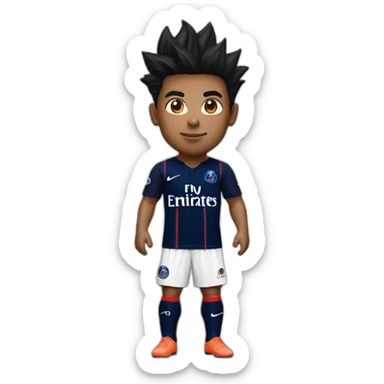 san goku head with a psg home kit sticker