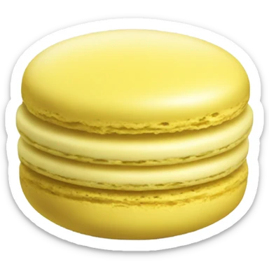 Realistic one yellow macaron  sticker