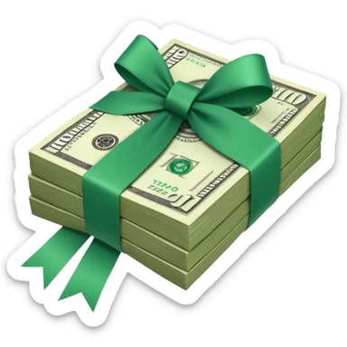 100 dollars paper money bundle sticker