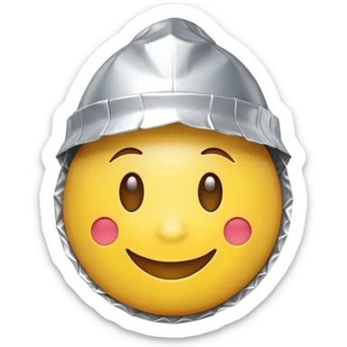 smiling emoji with a tinfoil hat  sticker