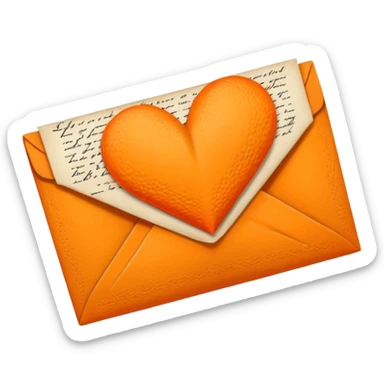 Change I don't want 2 hearts only 1 orange heart love letter sticker