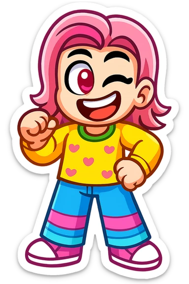 Extract every character from the picture. there is  5 character. So i need total 5 images of the character including the clothes and accessories they are wearing, and place on a transparent background. Keep the original style and appearance exactly the same. and separately give me the each character picture

 sticker