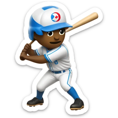 Un bate de béisbol de madera bateando una pelota solo sticker