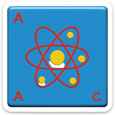 Generate 8 unique emoji-style icons representing chemical element tiles, atomic symbols, colorful science grid blocks, and laboratory chemistry themes. sticker