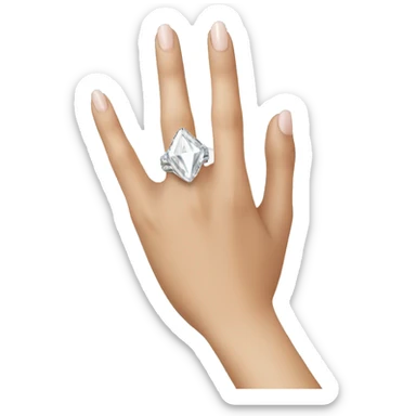 Diamond ring on finger sticker