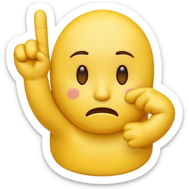 Yellow emoji sticking up middle finger with unamused face sticker