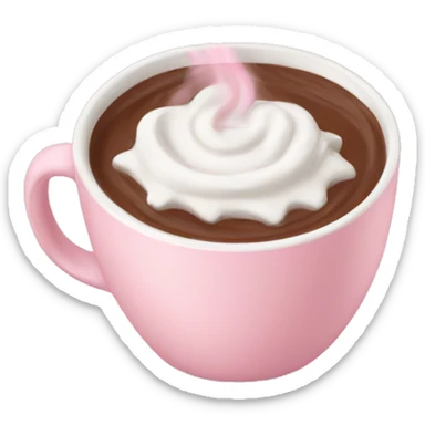 hot cocoa in a pale pink cup  sticker
