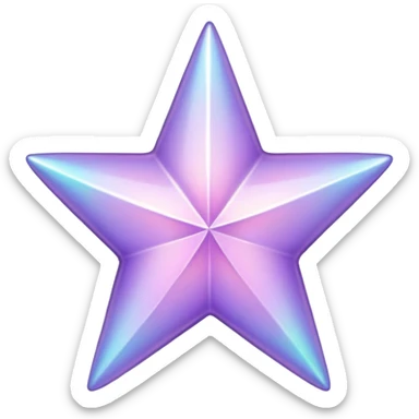 Shiny Iridescent pastel purple star sticker