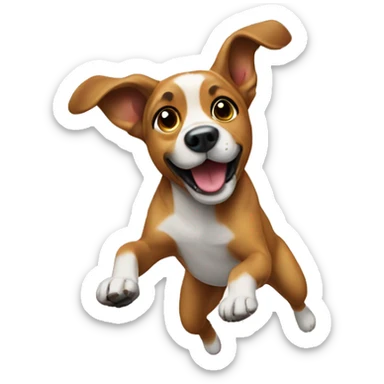 Dog doing a backflip sticker