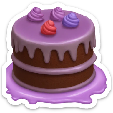 Chocolate cake with purple cream sticker
