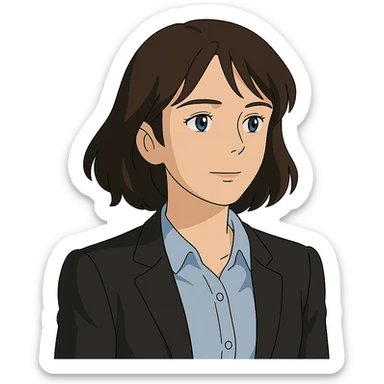 ghibli style portrait of Teresa Lisbon from The Mentalist sticker