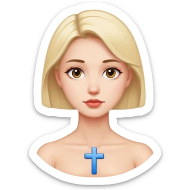 woman conservative neck cross sticker