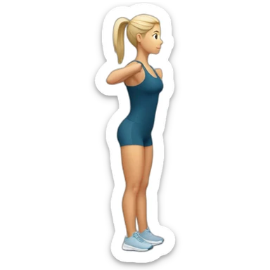  woman doing squats whith only leg sticker