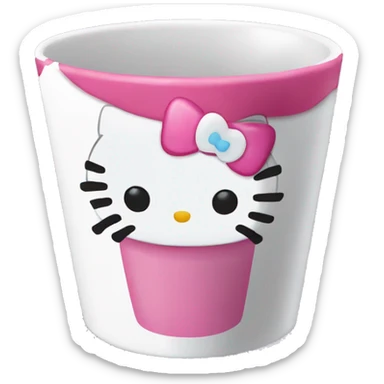 hello kitty empty cup sticker