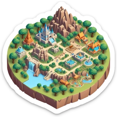 Disney World animal kingdom isometric sticker