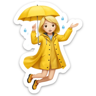 Girl floating in the air like the IT movie sticker