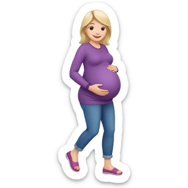 pregnant waman walking sticker