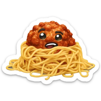 spaghetti with meatballs look sticker