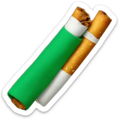 Cigarette with green scarf sticker