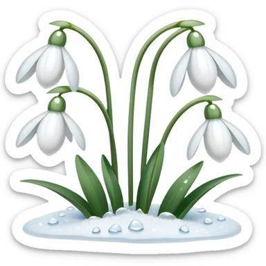 Snowdrops with frost on them sticker